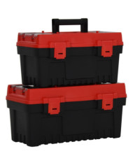 Ensemble de boîte à outils 2 pcs Noir et rouge Polypropylène | Mobilier & Déco