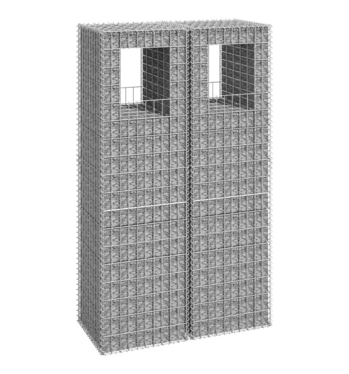 Poteaux à panier de gabion 2 pcs 50x50x180 cm Fer | Mobilier & Déco