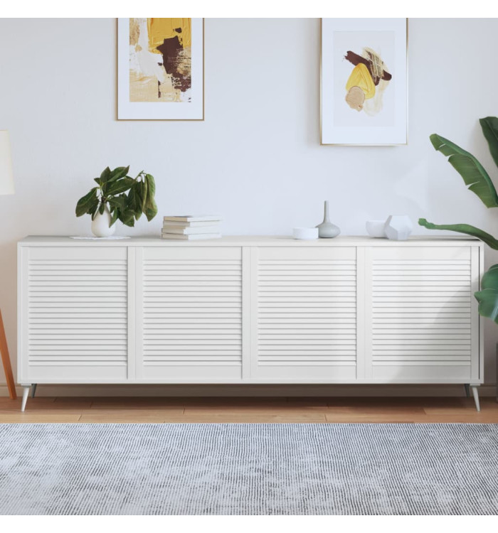 Portes d'armoire à persiennes 4 pcs blanc 69x59,4 cm pin massif | Mobilier & Déco