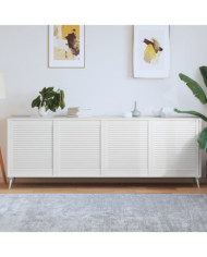 Portes d'armoire à persiennes 4 pcs blanc 69x59,4 cm pin massif | Mobilier & Déco