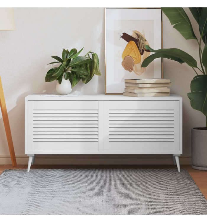 Portes d'armoire à persiennes 2pcs blanc 39,5x59,4cm pin massif | Mobilier & Déco