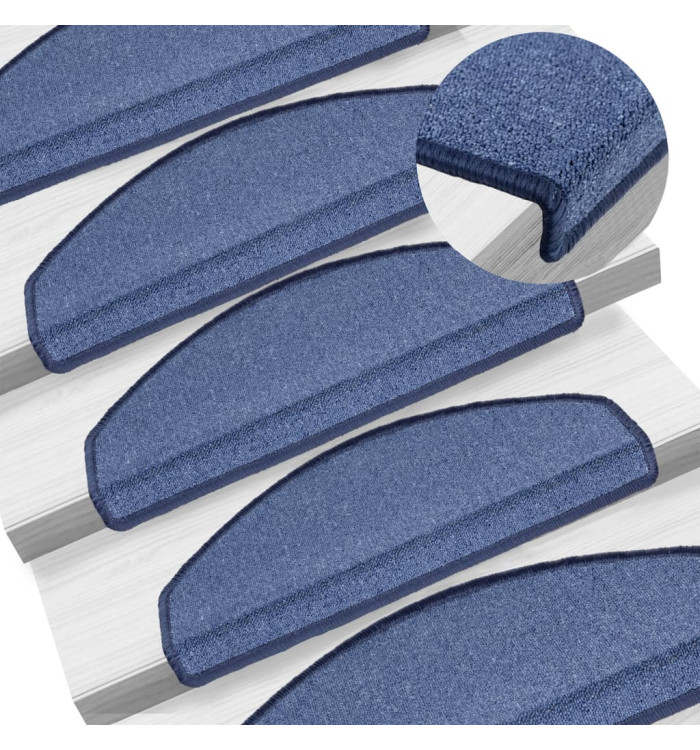 Tapis d'escalier 10 pcs 65x24x4 cm Bleu | Mobilier & Déco