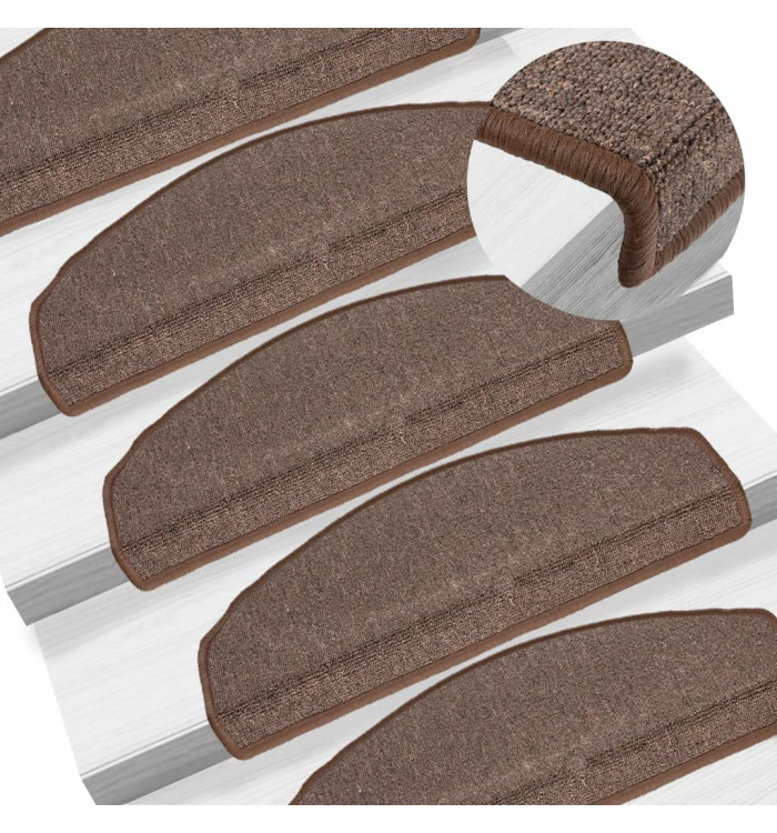 Tapis d'escalier 10 pcs 65x24x4 cm Marron café | Mobilier & Déco