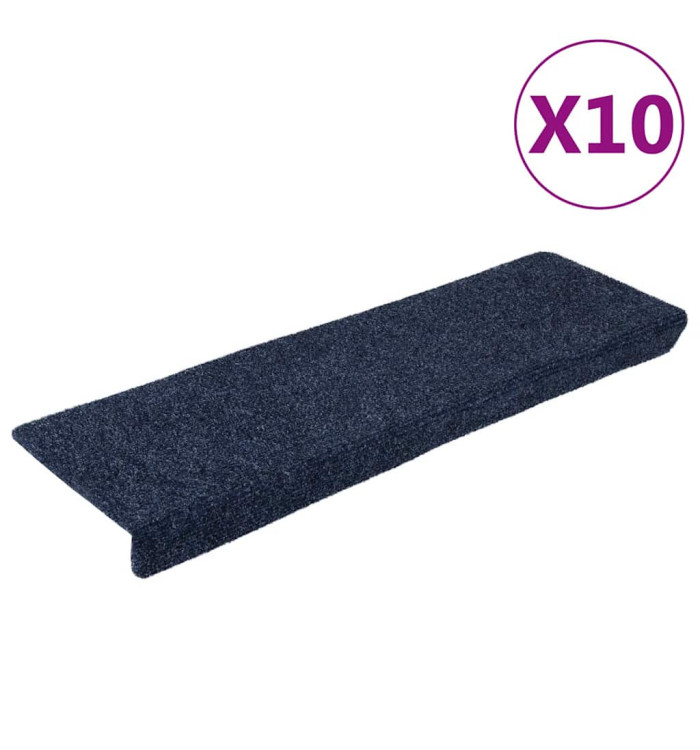 Tapis de marches d'escalier 10 pcs 65x21x4 cm Aiguilleté | Mobilier & Déco