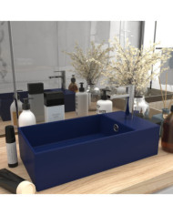 Lavabo de salle de bain avec trop-plein Céramique Bleu foncé | Mobilier & Déco