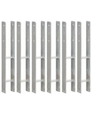 Piquets de clôture 6 pcs Argenté 8x6x60 cm Acier galvanisé | Mobilier & Déco