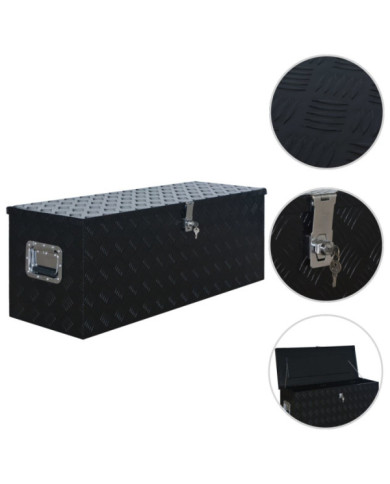 Boîte en aluminium 1085x370x400 mm Noir | Mobilier & Déco