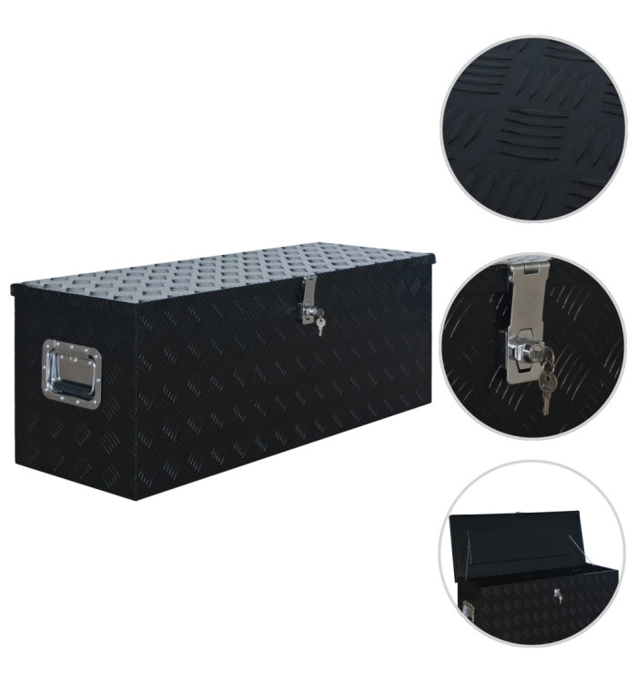 Boîte en aluminium 1085x370x400 mm Noir | Mobilier & Déco