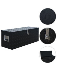 Boîte en aluminium 1085x370x400 mm Noir | Mobilier & Déco