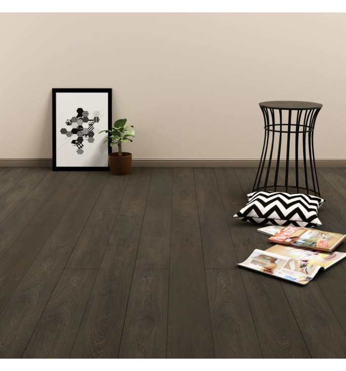 Dalles de plancher autoadhésives 4,46 m² 3 mm PVC marron foncé | Mobilier & Déco