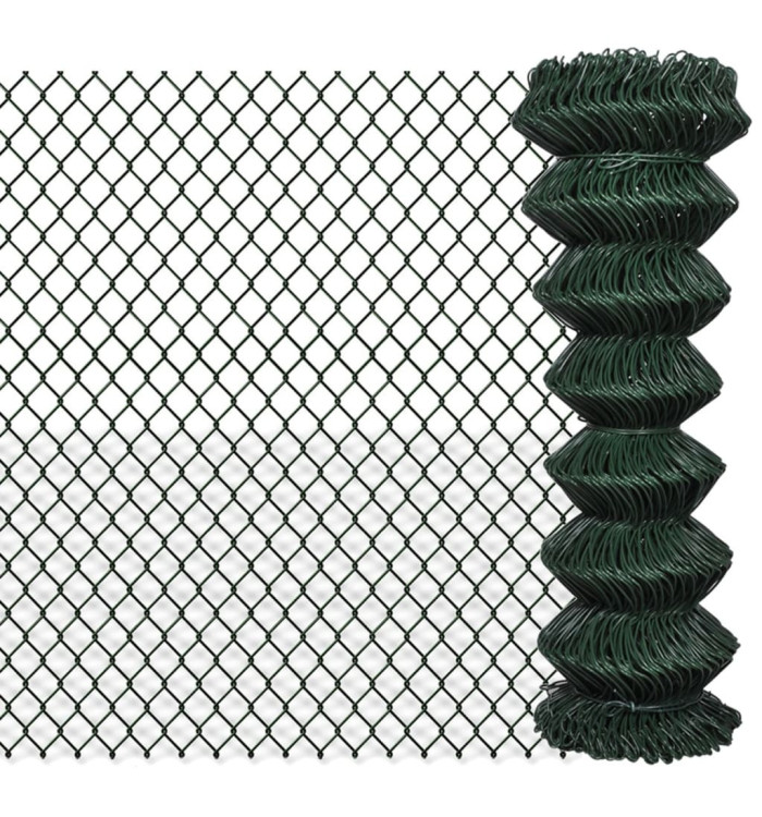Clôture à mailles losangées Acier 1,25x15 m Vert | Mobilier & Déco