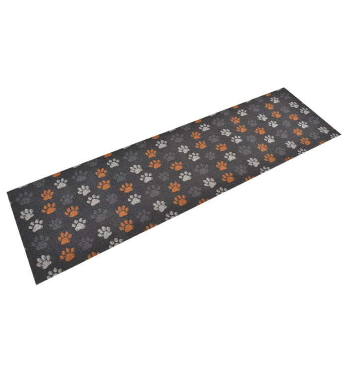 Tapis de cuisine lavable impression de pattes 45x150 cm velours | Mobilier & Déco