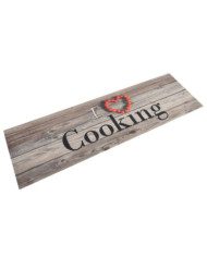 Tapis de cuisine lavable impression cuisine gris 45x150 cm | Mobilier & Déco