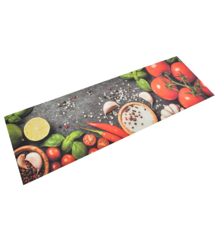 Tapis de cuisine lavable impression légumes 60x180 cm velours | Mobilier & Déco