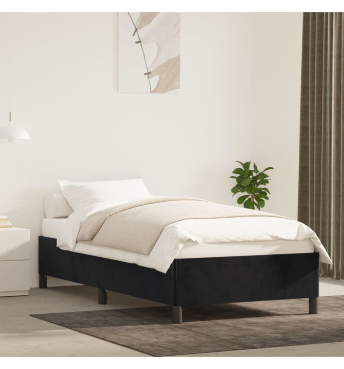 Cadre de lit sans matelas noir 90x200 cm velours | Mobilier & Déco
