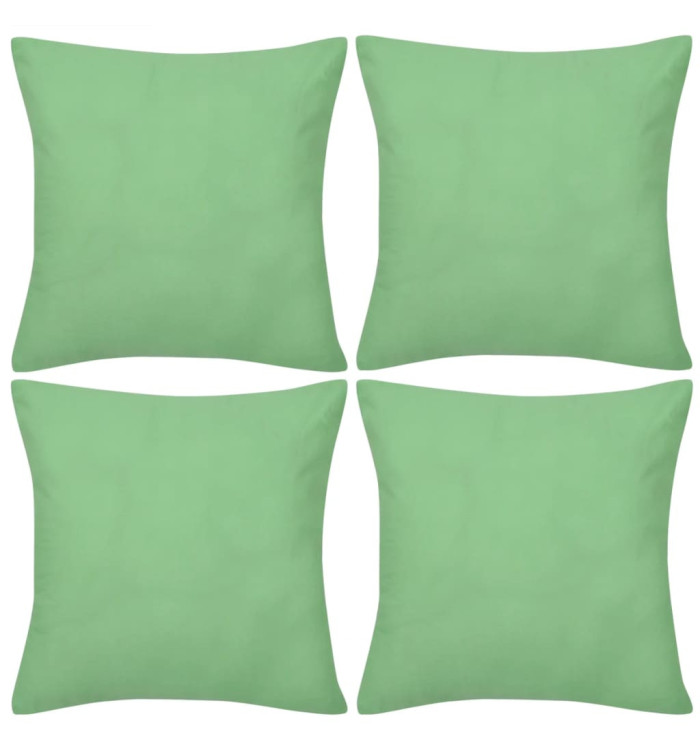 Housses de coussin 4 pcs Coton Vert pomme 40x40 cm | Mobilier & Déco