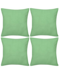 Housses de coussin 4 pcs Coton Vert pomme 40x40 cm | Mobilier & Déco