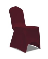 50 housses de chaise extensibles bordeaux | Mobilier & Déco