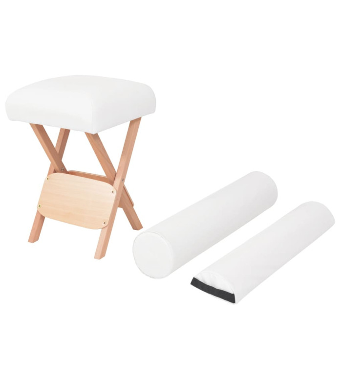 Tabouret de massage pliant siège 12 cm d'épaisseur 2 traversins | Mobilier & Déco
