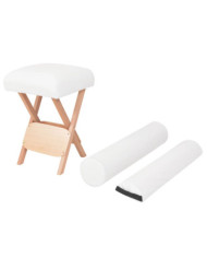 Tabouret de massage pliant siège 12 cm d'épaisseur 2 traversins | Mobilier & Déco