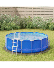 Bâche de piscine gris clair Ø244 cm géotextile polyester | Mobilier & Déco
