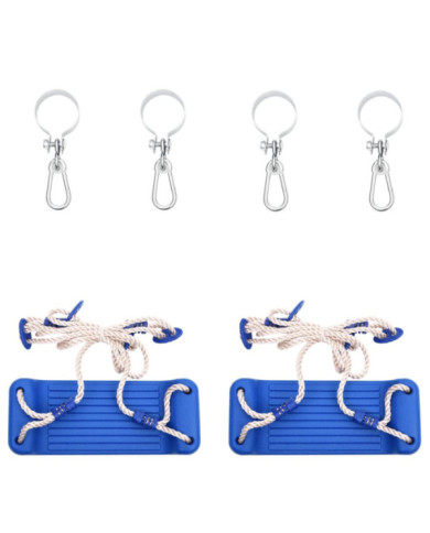 Sièges de balançoire avec cordes 2 pcs bleu 38x16 cm PE | Mobilier & Déco