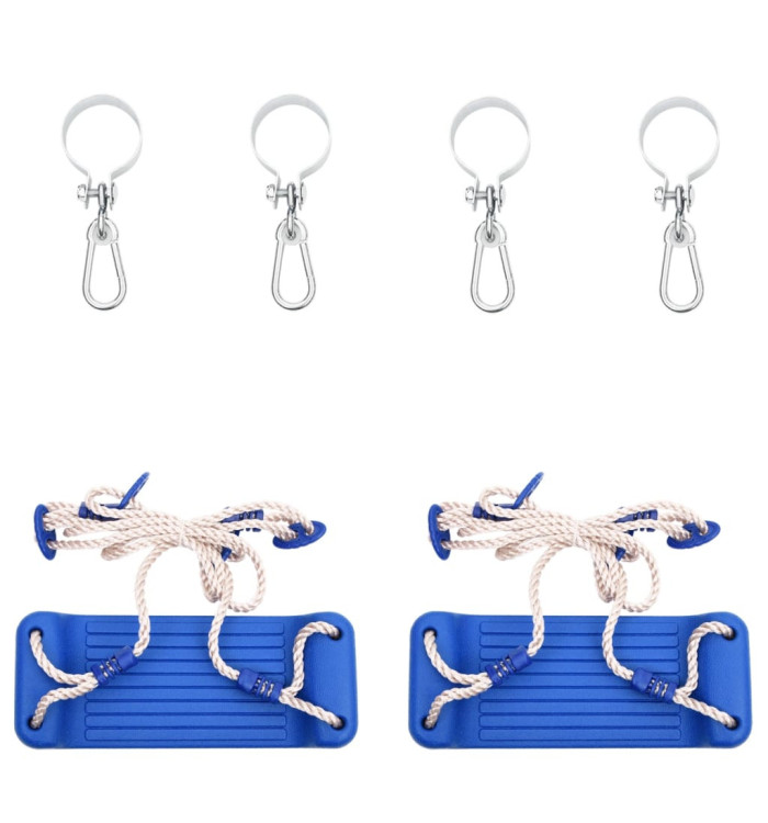 Sièges de balançoire avec cordes 2 pcs bleu 38x16 cm PE | Mobilier & Déco