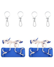 Sièges de balançoire avec cordes 2 pcs bleu 38x16 cm PE | Mobilier & Déco