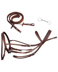Bride Flash en cuir avec rênes et bout pour poney Marron | Mobilier & Déco
