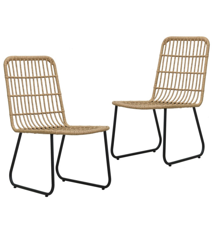 Chaises de jardin lot de 2 Résine tressée Chêne | Mobilier & Déco