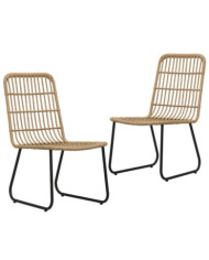 Chaises de jardin lot de 2 Résine tressée Chêne | Mobilier & Déco