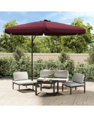 Parasol de jardin avec mât en acier 300 cm Rouge bordeaux | Mobilier & Déco