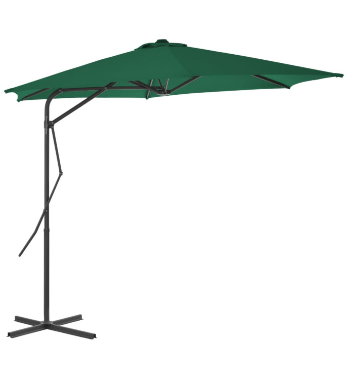 Parasol d'extérieur avec mât en acier 300 cm Vert | Mobilier & Déco