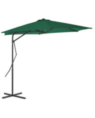 Parasol d'extérieur avec mât en acier 300 cm Vert | Mobilier & Déco