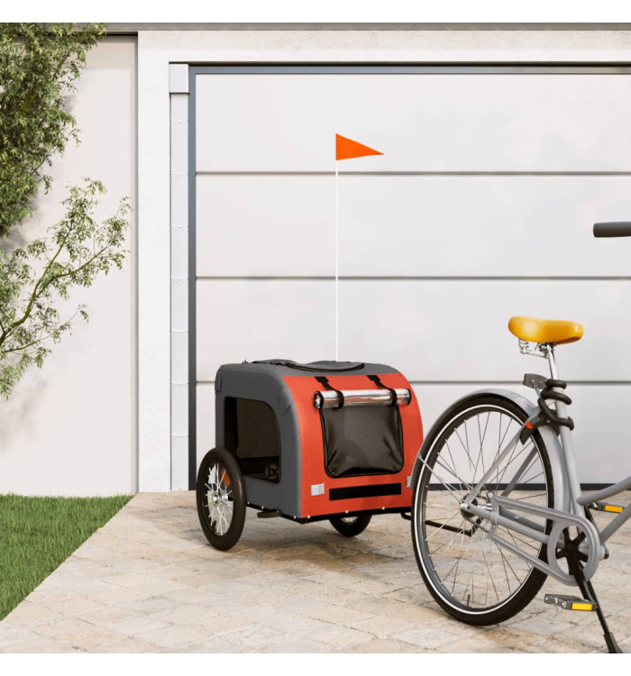 Remorque de vélo pour animaux de compagnie orange et gris | Mobilier & Déco