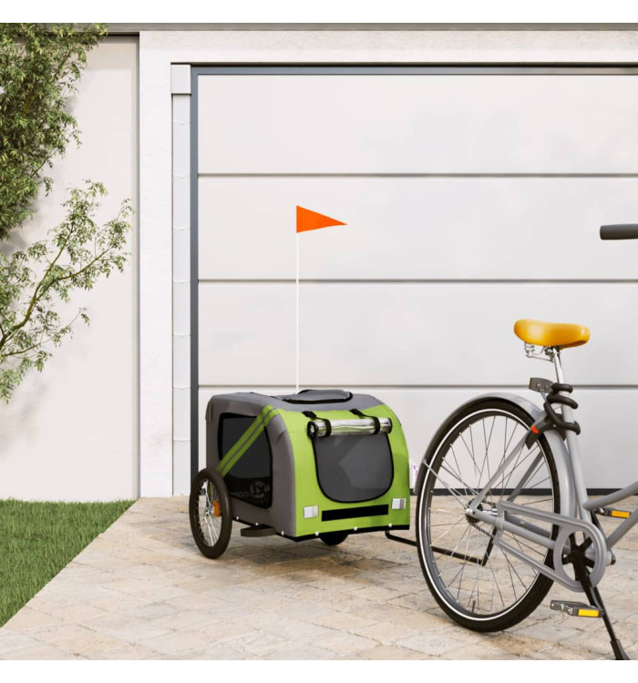 Remorque de vélo pour animaux de compagnie vert et gris | Mobilier & Déco