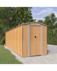 Abri de jardin Marron clair 192x772x223 cm Acier galvanisé | Mobilier & Déco