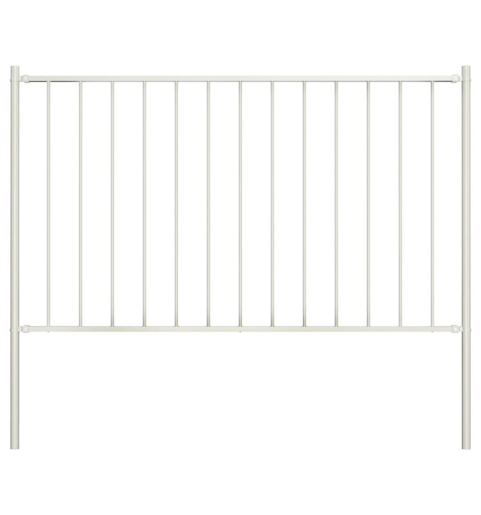 Panneau de clôture poteau Acier enduit poudre 1,7x0,75 m Blanc | Mobilier & Déco