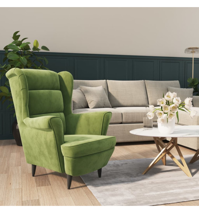 Fauteuil vert clair velours | Mobilier & Déco