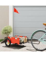 Remorque de vélo orange tissu oxford et fer | Mobilier & Déco