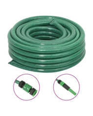 Tuyau d'arrosage avec jeu de raccords vert 0,75" 20 m PVC | Mobilier & Déco