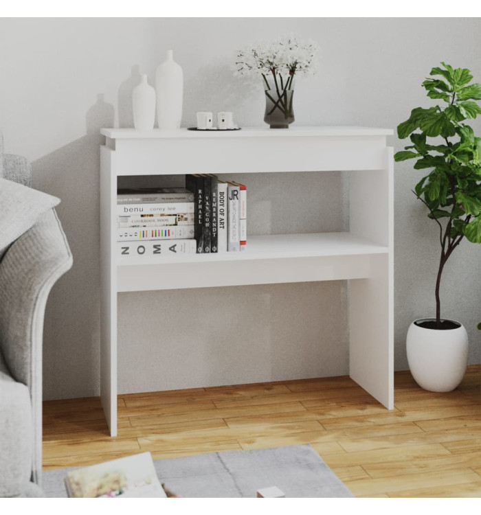 Table console blanc 80x30x80 cm bois d'ingénierie | Mobilier & Déco