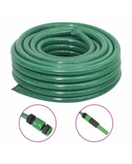 Tuyau d'arrosage avec jeu de raccords vert 0,75" 30 m PVC | Mobilier & Déco