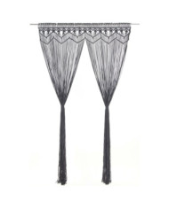 Rideau en macramé Anthracite 140x240 cm Coton | Mobilier & Déco