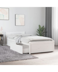 Cadre de lit sans matelas avec tiroirs blanc | Mobilier & Déco
