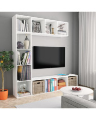 Ensemble de bibliothèque/meuble TV 3 pcs Blanc 180x30x180 cm | Mobilier & Déco