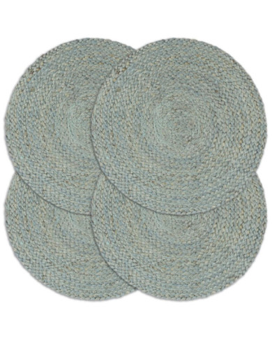 Napperons 4 pcs Vert olive Plain 38 cm Rond Jute | Mobilier & Déco