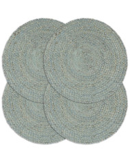 Napperons 4 pcs Vert olive Plain 38 cm Rond Jute | Mobilier & Déco