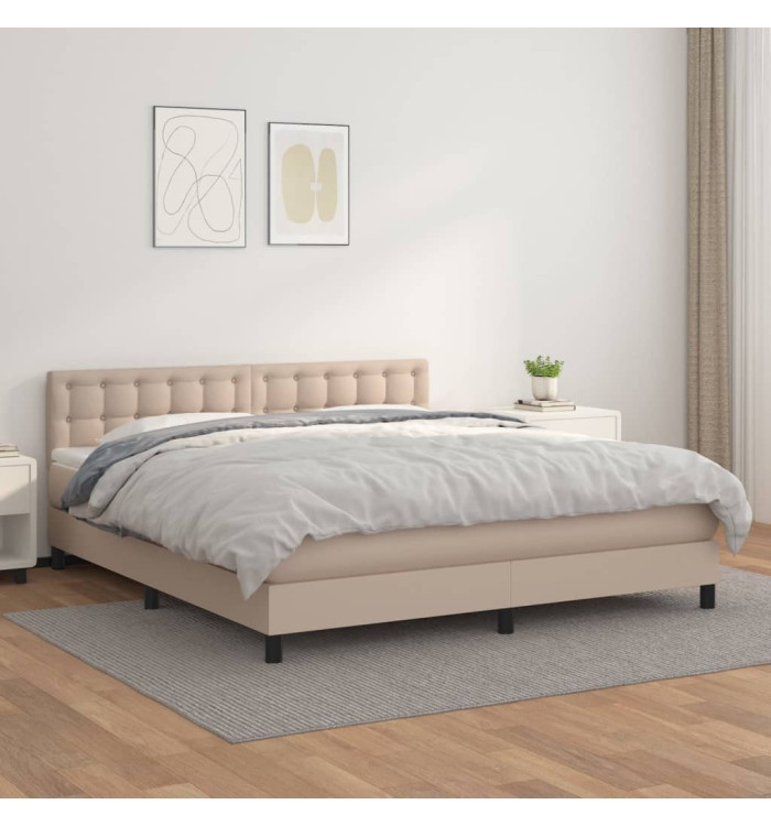 Sommier à lattes de lit avec matelas Cappuccino 160x200 cm | Mobilier & Déco