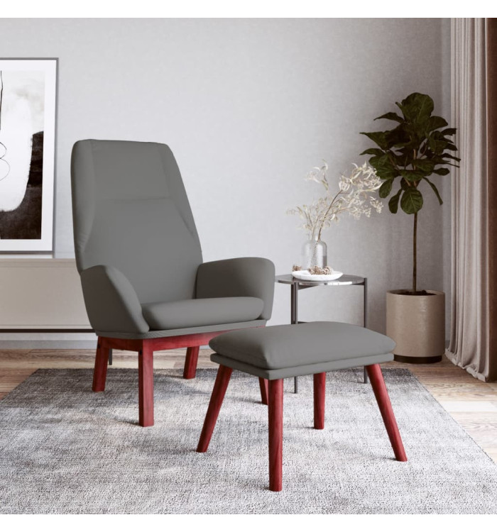 Chaise de relaxation avec repose-pied Gris clair Tissu | Mobilier & Déco